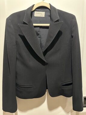 Tombolini Black Women's Single-Button Wool Tailored Blazer